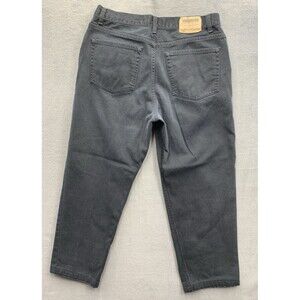 Vtg Eddie Bauer Quality Denim Jeans Men's Relaxed Fit 36X27 Black 100% Cotton